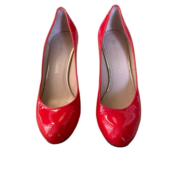Stuart Weitzman Moody Red Patent Heels Pumps - 7 - Picture 6 of 15